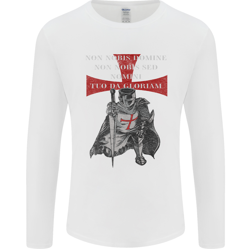 Knights Templar Prayer St. George's Day Mens Long Sleeve T-Shirt White