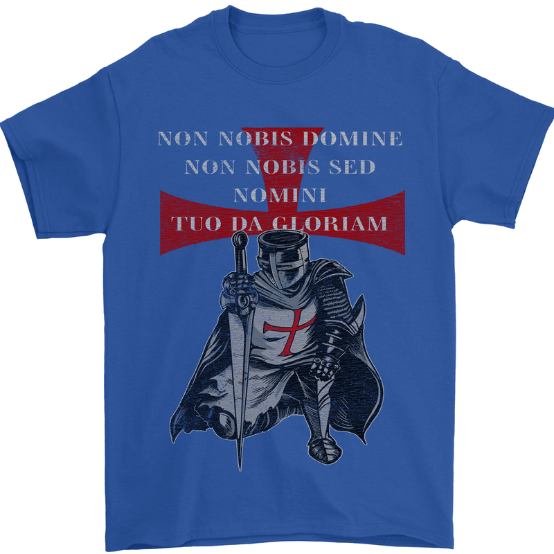 Knights Templar Prayer St. George's Day Mens T-Shirt Cotton Gildan Royal Blue