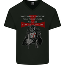Knights Templar Prayer St. George's Day Mens V-Neck Cotton T-Shirt Black
