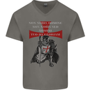 Knights Templar Prayer St. George's Day Mens V-Neck Cotton T-Shirt Charcoal