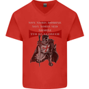 Knights Templar Prayer St. George's Day Mens V-Neck Cotton T-Shirt Red
