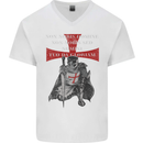 Knights Templar Prayer St. George's Day Mens V-Neck Cotton T-Shirt White