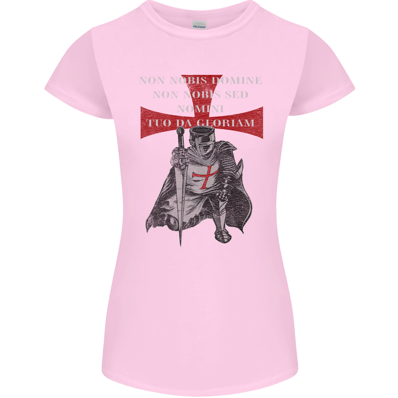 Knights Templar Prayer St. George's Day Womens Petite Cut T-Shirt Light Pink