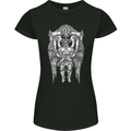Knights Templar Skull Roman Warrior MMA Gym Womens Petite Cut T-Shirt Black