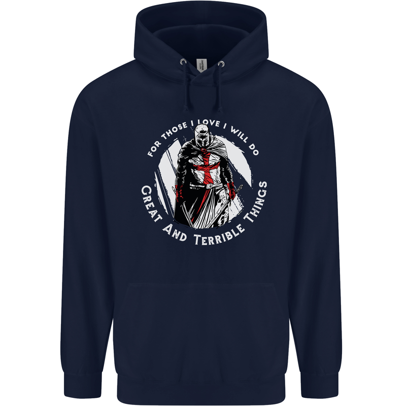 Knights Templar St. George's Father's Day Childrens Kids Hoodie Navy Blue