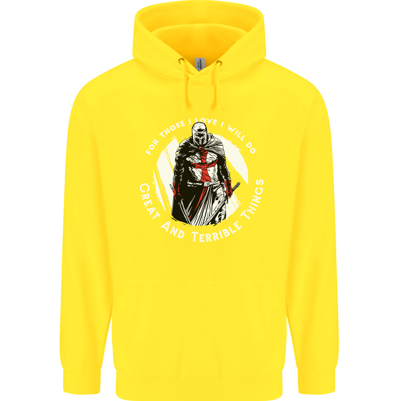 Knights Templar St. George's Father's Day Childrens Kids Hoodie Yellow