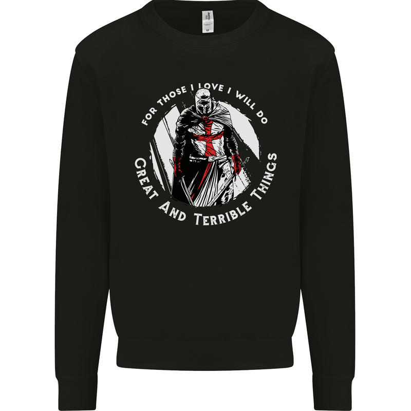 Knights Templar St. George's Father's Day Kids Sweatshirt Jumper Black