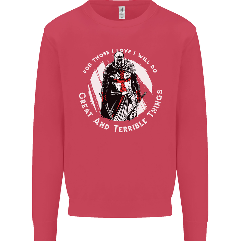 Knights Templar St. George's Father's Day Kids Sweatshirt Jumper Heliconia