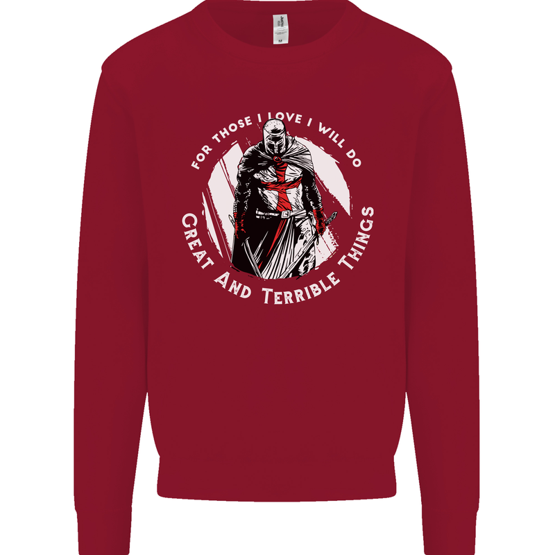 Knights Templar St. George's Father's Day Kids Sweatshirt Jumper Red