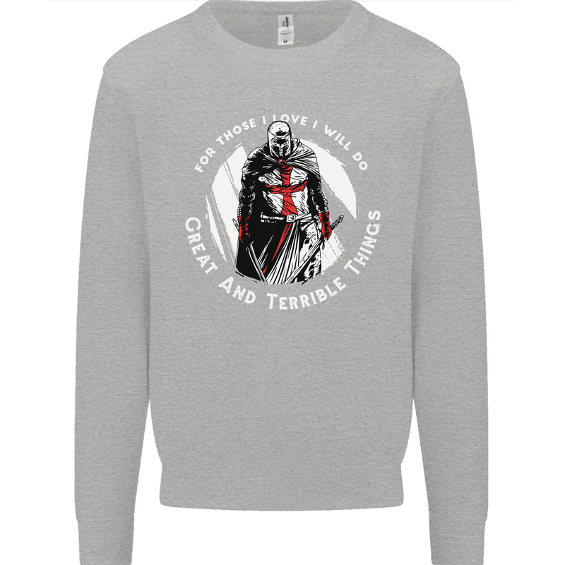 Knights Templar St. George's Father's Day Kids Sweatshirt Jumper Sports Grey