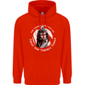 Knights Templar St. George's Father's Day Mens 80% Cotton Hoodie Bright Red