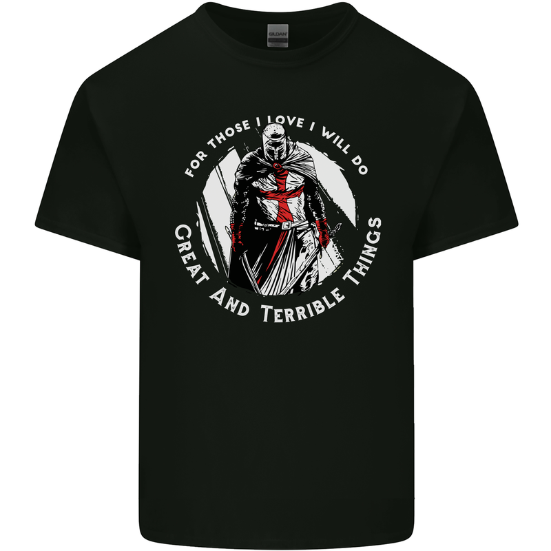 Knights Templar St. George's Father's Day Mens Cotton T-Shirt Tee Top Black