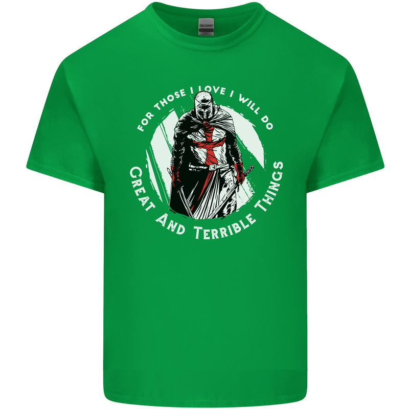 Knights Templar St. George's Father's Day Mens Cotton T-Shirt Tee Top Irish Green