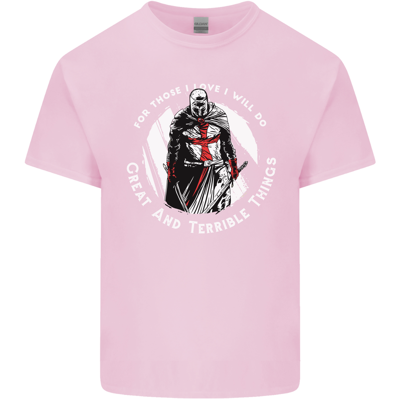 Knights Templar St. George's Father's Day Mens Cotton T-Shirt Tee Top Light Pink