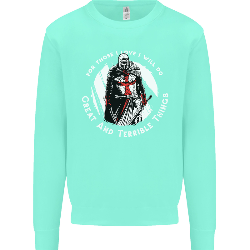 Knights Templar St. George's Father's Day Mens Sweatshirt Jumper Peppermint
