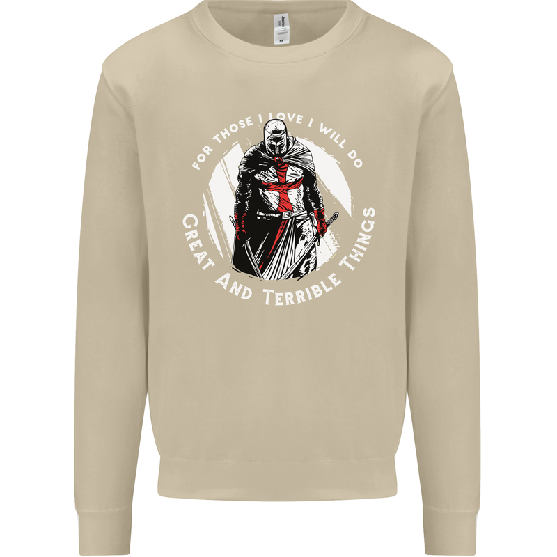 Knights Templar St. George's Father's Day Mens Sweatshirt Jumper Sand