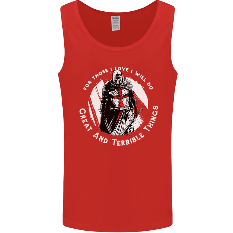 Knights Templar St. George's Father's Day Mens Vest Tank Top Red