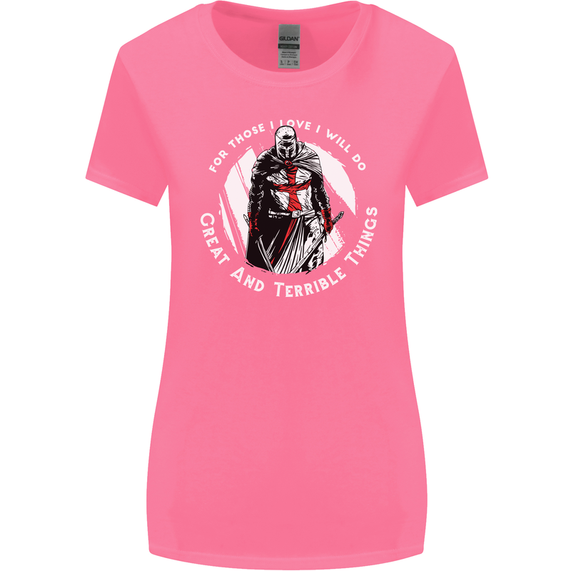 Knights Templar St. George's Father's Day Womens Wider Cut T-Shirt Azalea