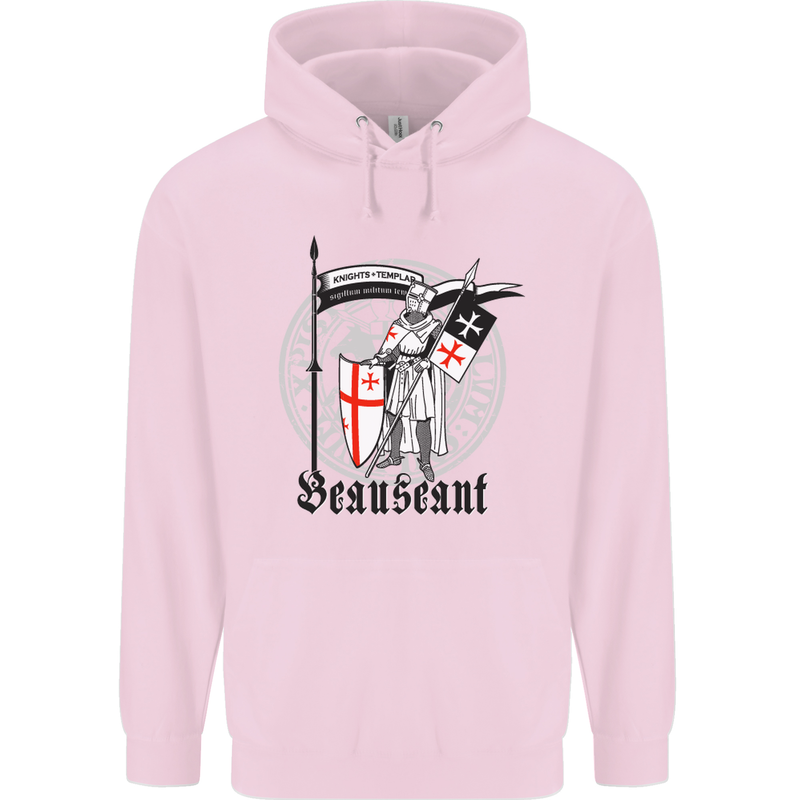 Knights Templar St Georges Day Beauseant Childrens Kids Hoodie Light Pink