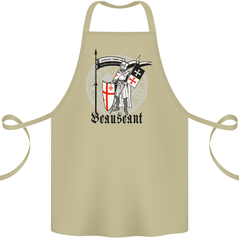 Knights Templar St Georges Day Beauseant Cotton Apron 100% Organic Khaki