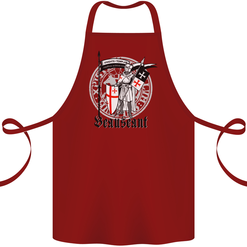 Knights Templar St Georges Day Beauseant Cotton Apron 100% Organic Maroon