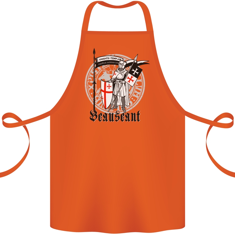 Knights Templar St Georges Day Beauseant Cotton Apron 100% Organic Orange