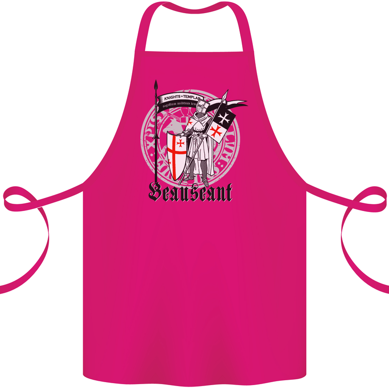 Knights Templar St Georges Day Beauseant Cotton Apron 100% Organic Pink