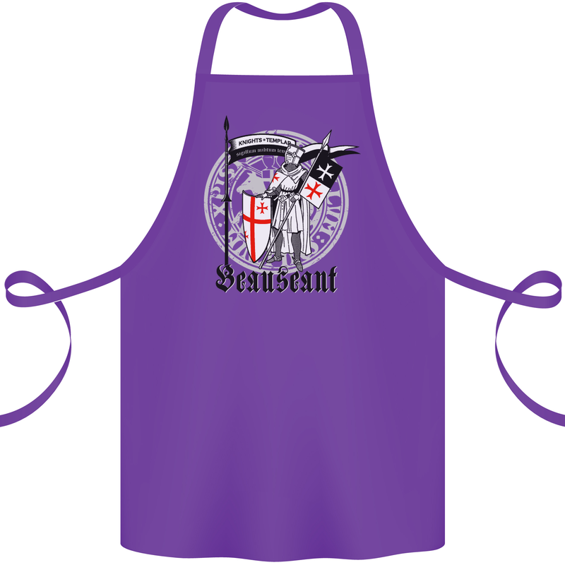 Knights Templar St Georges Day Beauseant Cotton Apron 100% Organic Purple