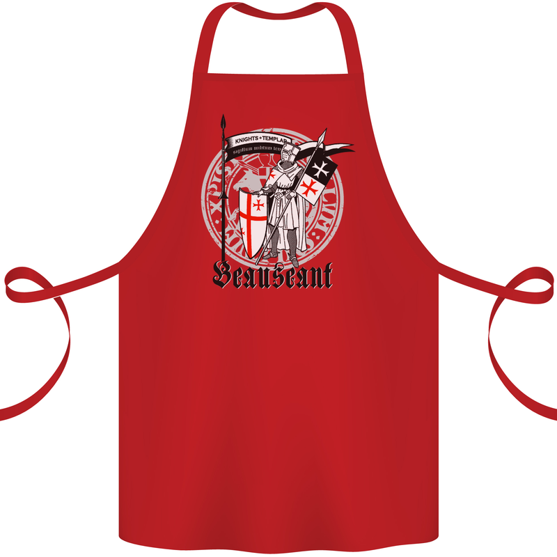 Knights Templar St Georges Day Beauseant Cotton Apron 100% Organic Red