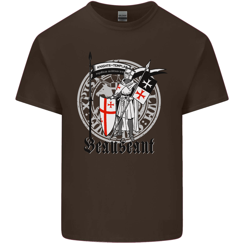 Knights Templar St Georges Day Beauseant Kids T-Shirt Childrens Chocolate
