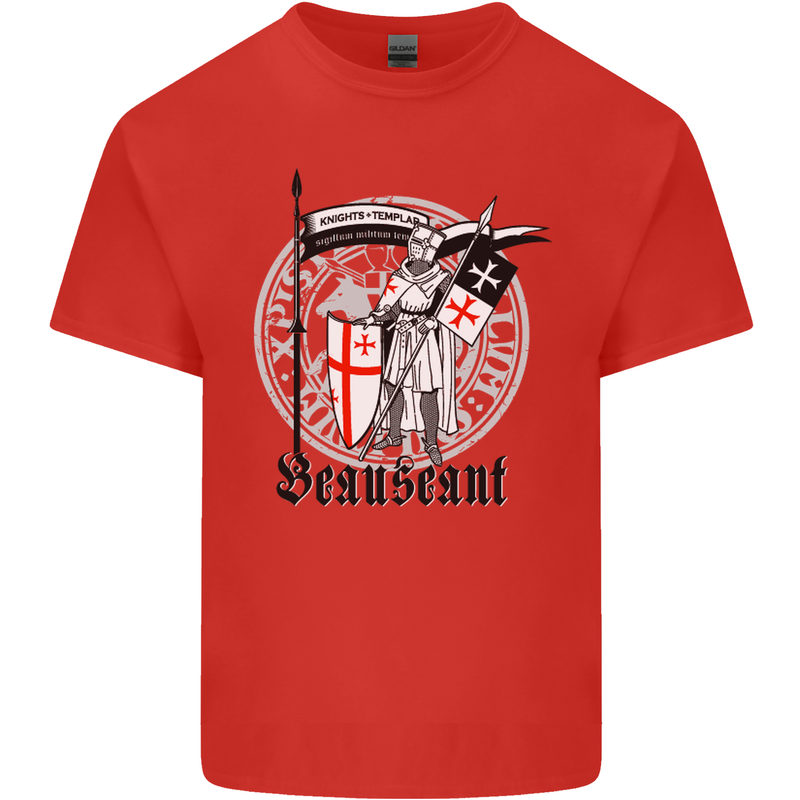 Knights Templar St Georges Day Beauseant Kids T-Shirt Childrens Red