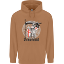 Knights Templar St Georges Day Beauseant Mens 80% Cotton Hoodie Caramel Latte