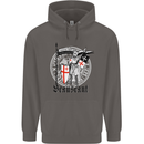 Knights Templar St Georges Day Beauseant Mens 80% Cotton Hoodie Charcoal