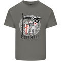 Knights Templar St Georges Day Beauseant Mens Cotton T-Shirt Tee Top Charcoal