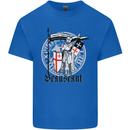 Knights Templar St Georges Day Beauseant Mens Cotton T-Shirt Tee Top Royal Blue