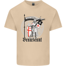 Knights Templar St Georges Day Beauseant Mens Cotton T-Shirt Tee Top Sand