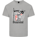 Knights Templar St Georges Day Beauseant Mens Cotton T-Shirt Tee Top Sports Grey