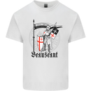 Knights Templar St Georges Day Beauseant Mens Cotton T-Shirt Tee Top White