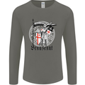 Knights Templar St Georges Day Beauseant Mens Long Sleeve T-Shirt Charcoal