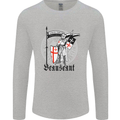 Knights Templar St Georges Day Beauseant Mens Long Sleeve T-Shirt Sports Grey