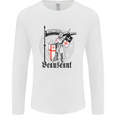 Knights Templar St Georges Day Beauseant Mens Long Sleeve T-Shirt White