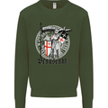 Knights Templar St Georges Day Beauseant Mens Sweatshirt Jumper Forest Green