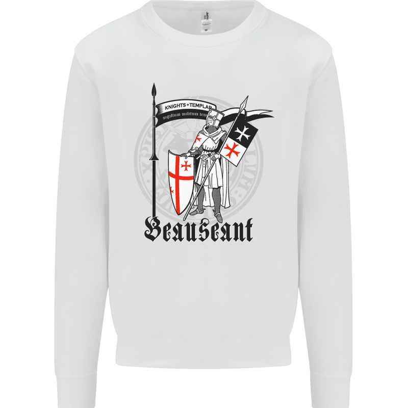 Knights Templar St Georges Day Beauseant Mens Sweatshirt Jumper White