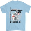Knights Templar St Georges Day Beauseant Mens T-Shirt Cotton Gildan Light Blue