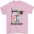 Knights Templar St Georges Day Beauseant Mens T-Shirt Cotton Gildan Light Pink