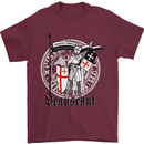 Knights Templar St Georges Day Beauseant Mens T-Shirt Cotton Gildan Maroon