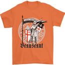 Knights Templar St Georges Day Beauseant Mens T-Shirt Cotton Gildan Orange