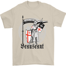 Knights Templar St Georges Day Beauseant Mens T-Shirt Cotton Gildan Sand