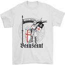 Knights Templar St Georges Day Beauseant Mens T-Shirt Cotton Gildan White