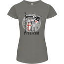 Knights Templar St Georges Day Beauseant Womens Petite Cut T-Shirt Charcoal